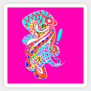 the magical octopus in squid game art pattern Sticker